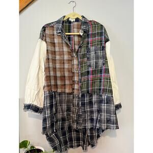 POL Oversized Patch Work Flannel
